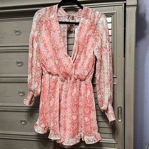 Emory Park- pink snakeskin romper
